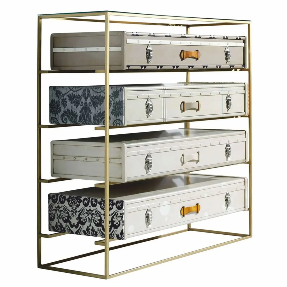 Casa Padrino c¨®moda de dise?o de lujo con 4 cajones colorido - Muebles de lujo