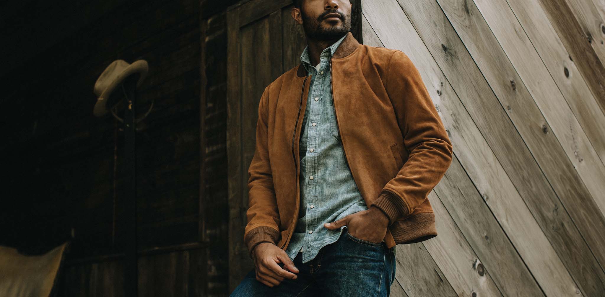 The Bomber Jacket in Sierra Suede