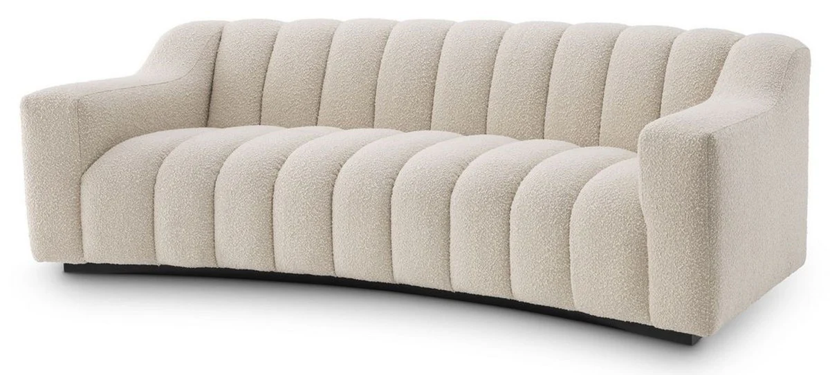 Casa Padrino sof¨¢ de lujo crema / negro 234 x 96 x A. 76,5 cm - Sof¨¢ de sal¨®n ligeramente curvado - Sof¨¢ de Hotel - Calidad de Lujo