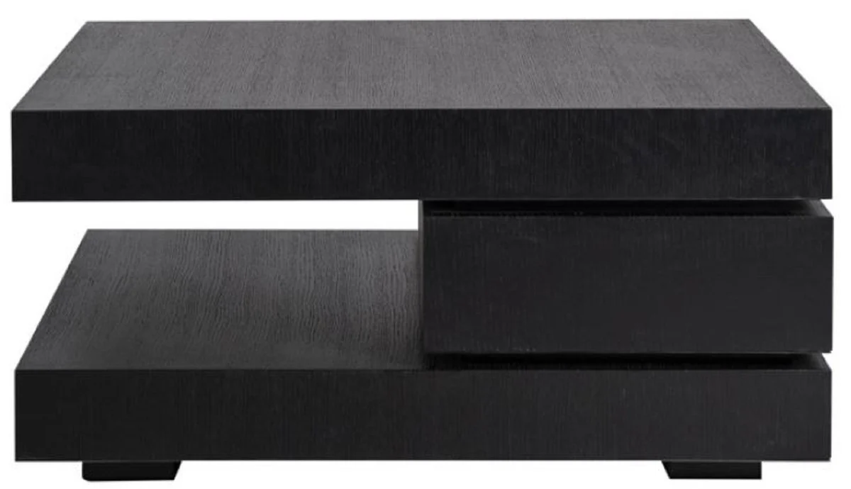 Casa Padrino mesa de centro de lujo negro 90 x 90 x A. 42 cm - Mesa de sal¨®n cuadrada de madera maciza - Muebles de sal¨®n - Muebles de lujo - Interiores de lujo