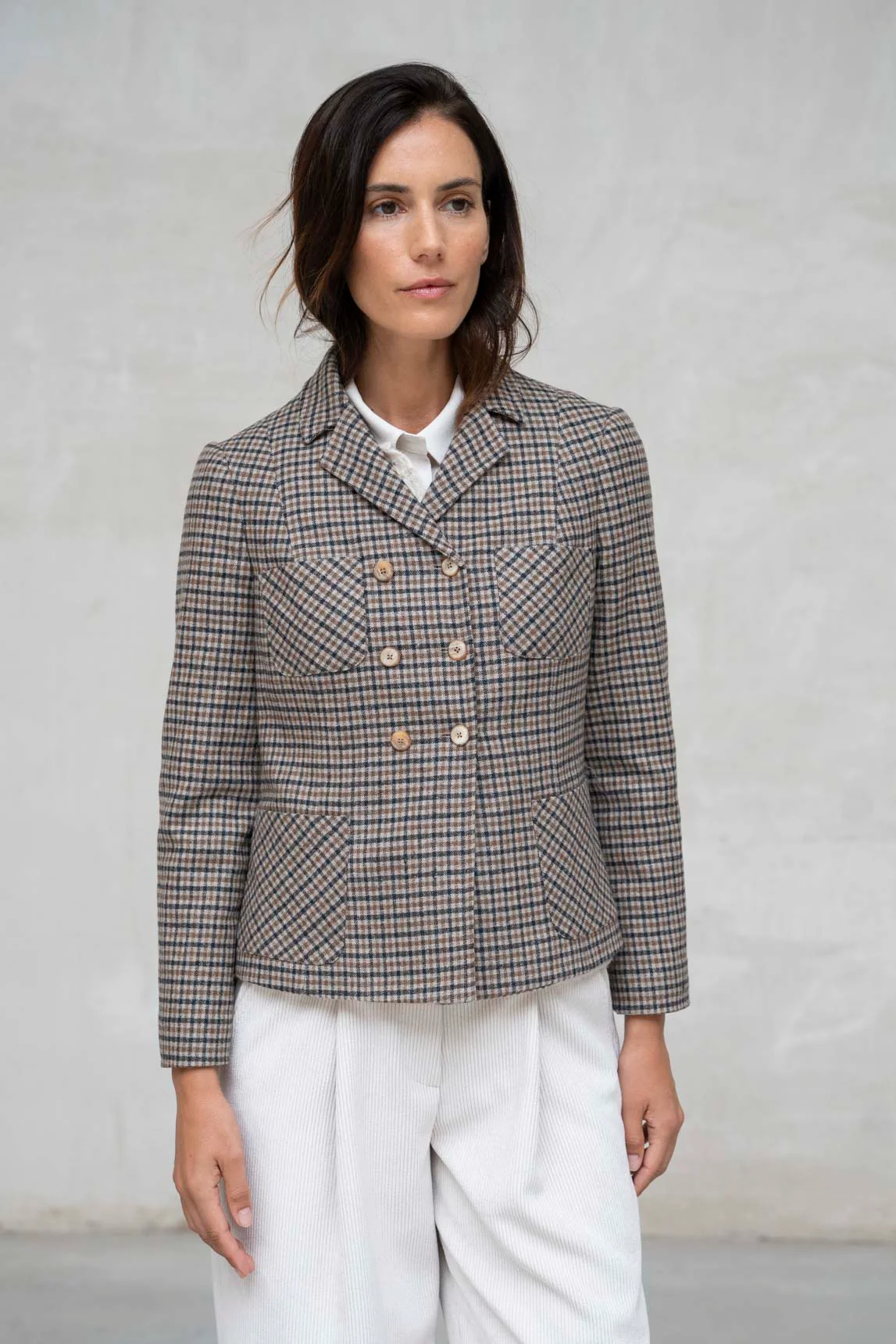 Rivera-spain Chaqueta Verona cuadros beige