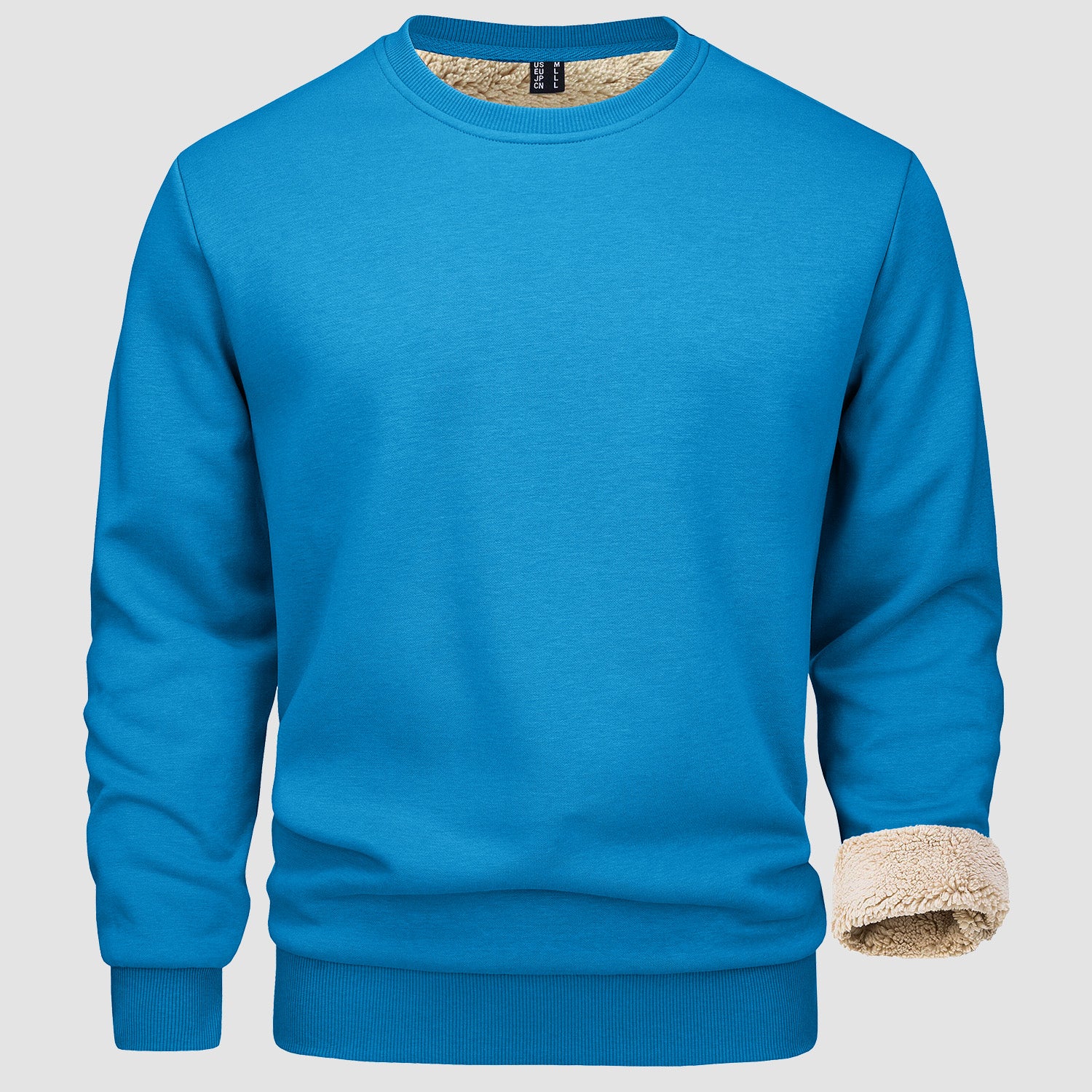 Men's Fleece Lined Sweatshirts Pullover Basic Tops Warm Crewneck Winter Sweater Underwear