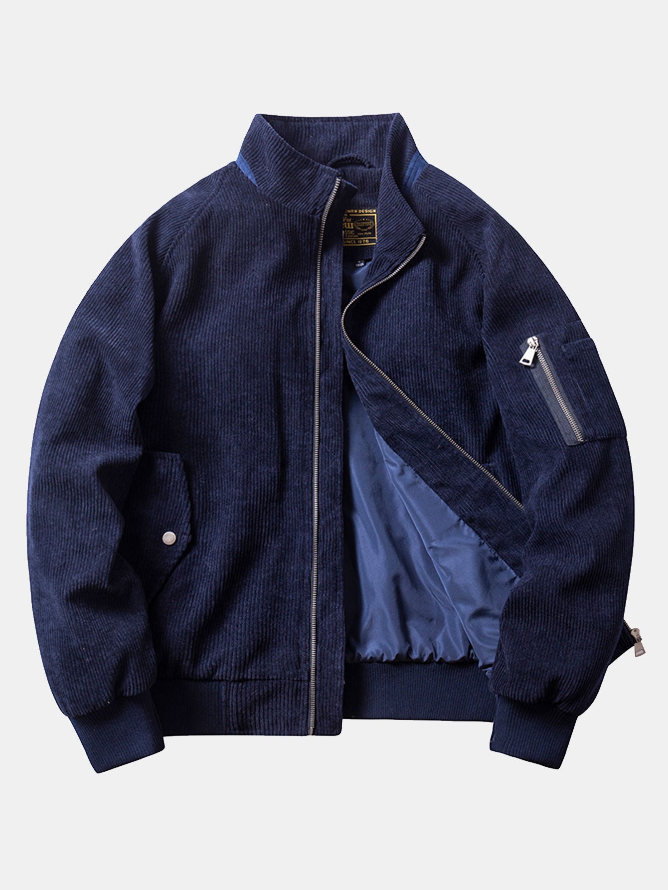 Corduroy Zip Up Bomber Jacket