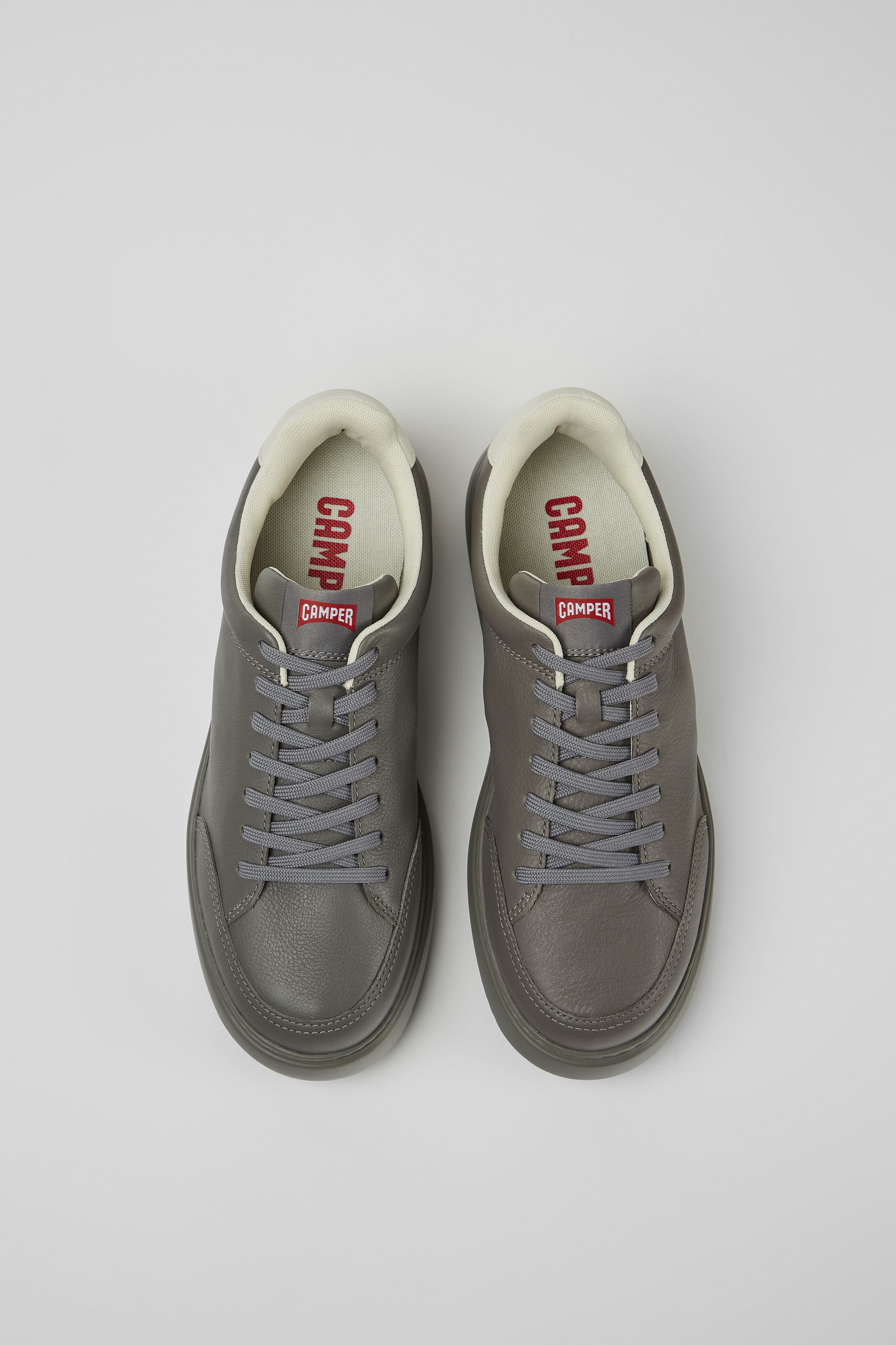 Runner K21 - Gray leather sneakers for men
