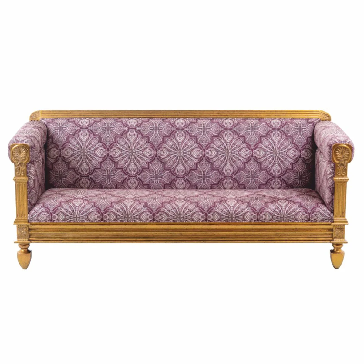 Casa Padrino sof¨¢ barroco de lujo p¨²rpura / oro antiguo 231 cm - Muebles de sal¨®n barrocos