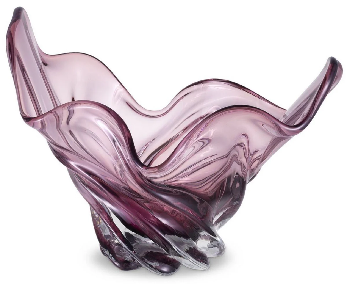 Casa Padrino cuenco de lujo violeta 42 x 27 x A. 25 cm - Cuenco decorativo moderno de vidrio soplado a mano - Accesorios decorativos - Calidad de lujo