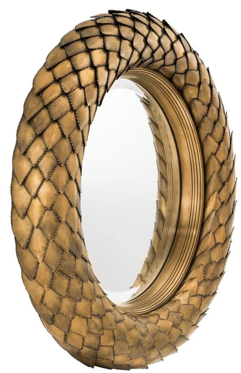 Casa Padrino espejo de pared de lujo vintage lat¨®n di¨¢metro 60 cm - espejo de la sala de estar