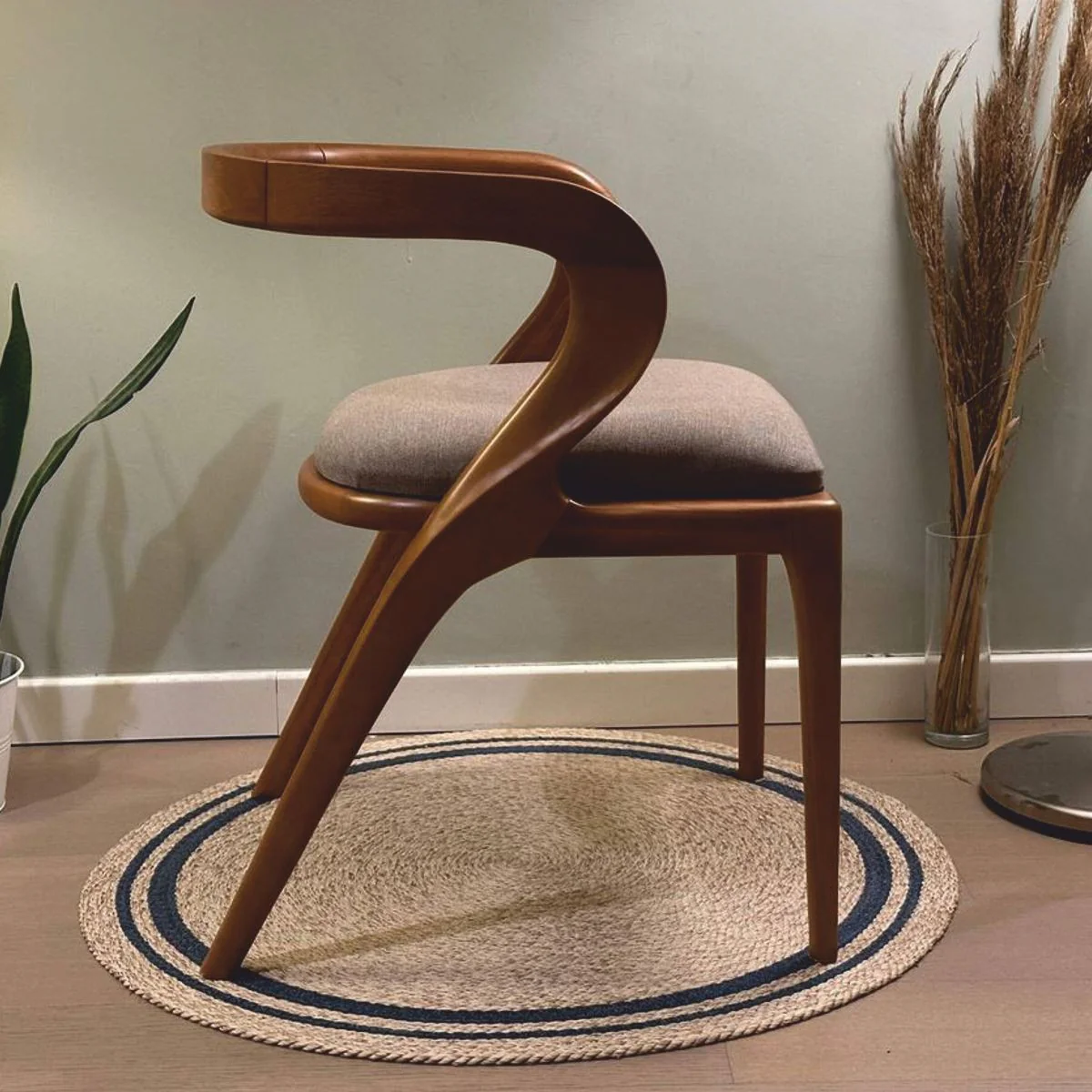 Casa Padrino silla de comedor de lujo con reposabrazos gris / marr¨®n - Muebles para hoteles y restaurantes