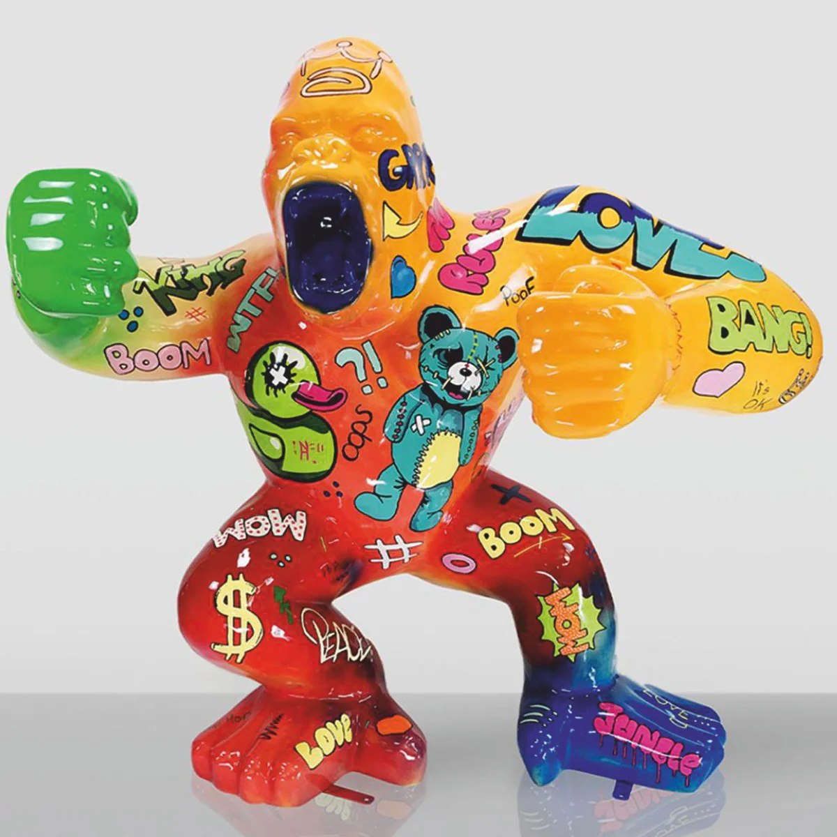 Casa Padrino escultura decorativa XXL mono gorila colorido A. 180 cm - Figura de jard¨ªn