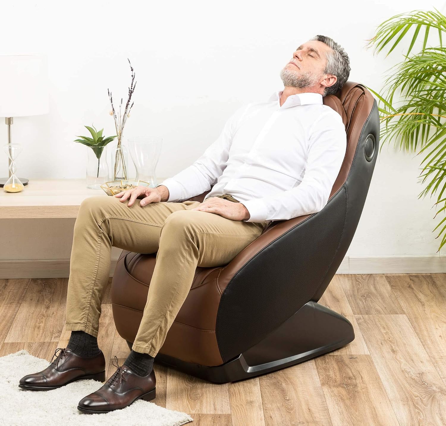 GLOBAL RELAX | Guru | Sill��n de Masaje y Relax Rojo | 3 Modos de Masaje | Funci��n Presoter��pia con Aire | Sonido Envolvente 2D | Sillon masajeador con Sistema Bluetooth y USB