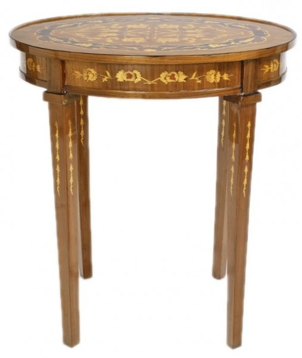 Casa Padrino Baroque Side Table Mahogany inlaid H 80 x 50cm - Louis XVI antique style table - furniture