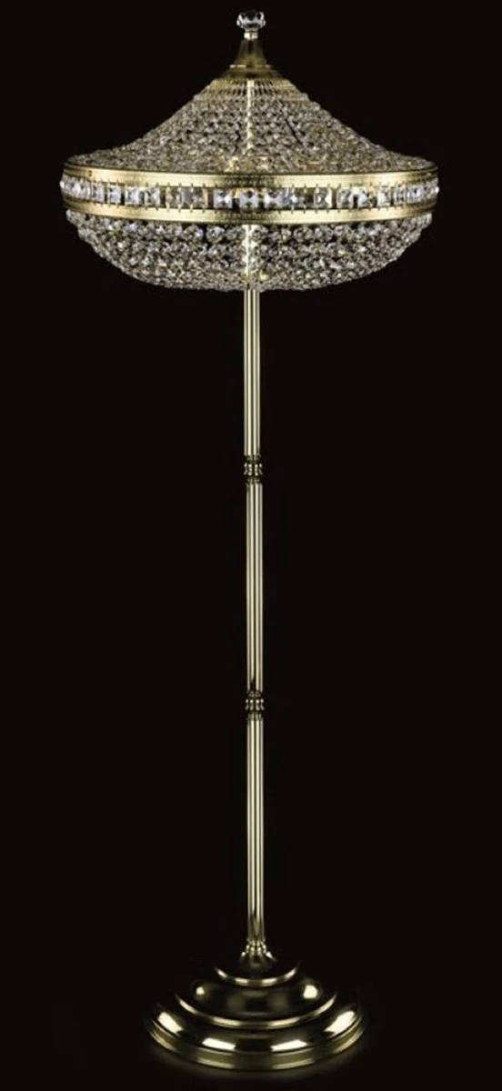 Casa Padrino lámpara de pie de cristal barroco de lujo oro Ø 50 x A. 155 cm - Magnífica lámpara de pie con cristal de Bohemia - Lámparas de cristal barroco - Muebles barrocos