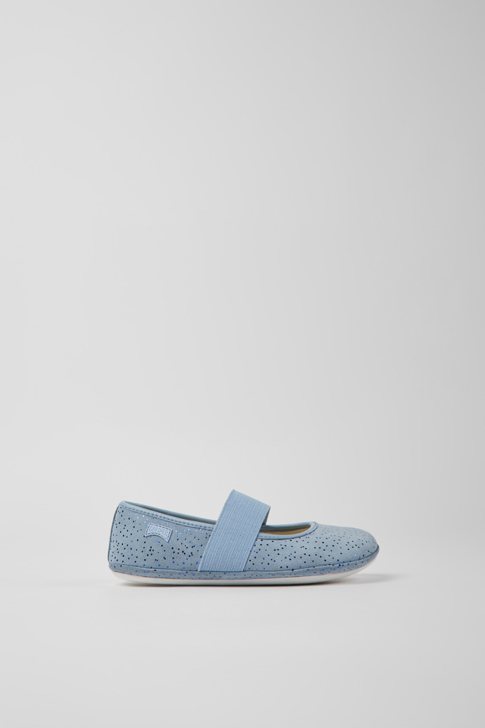 Right Blue nubuck ballet flats for boys