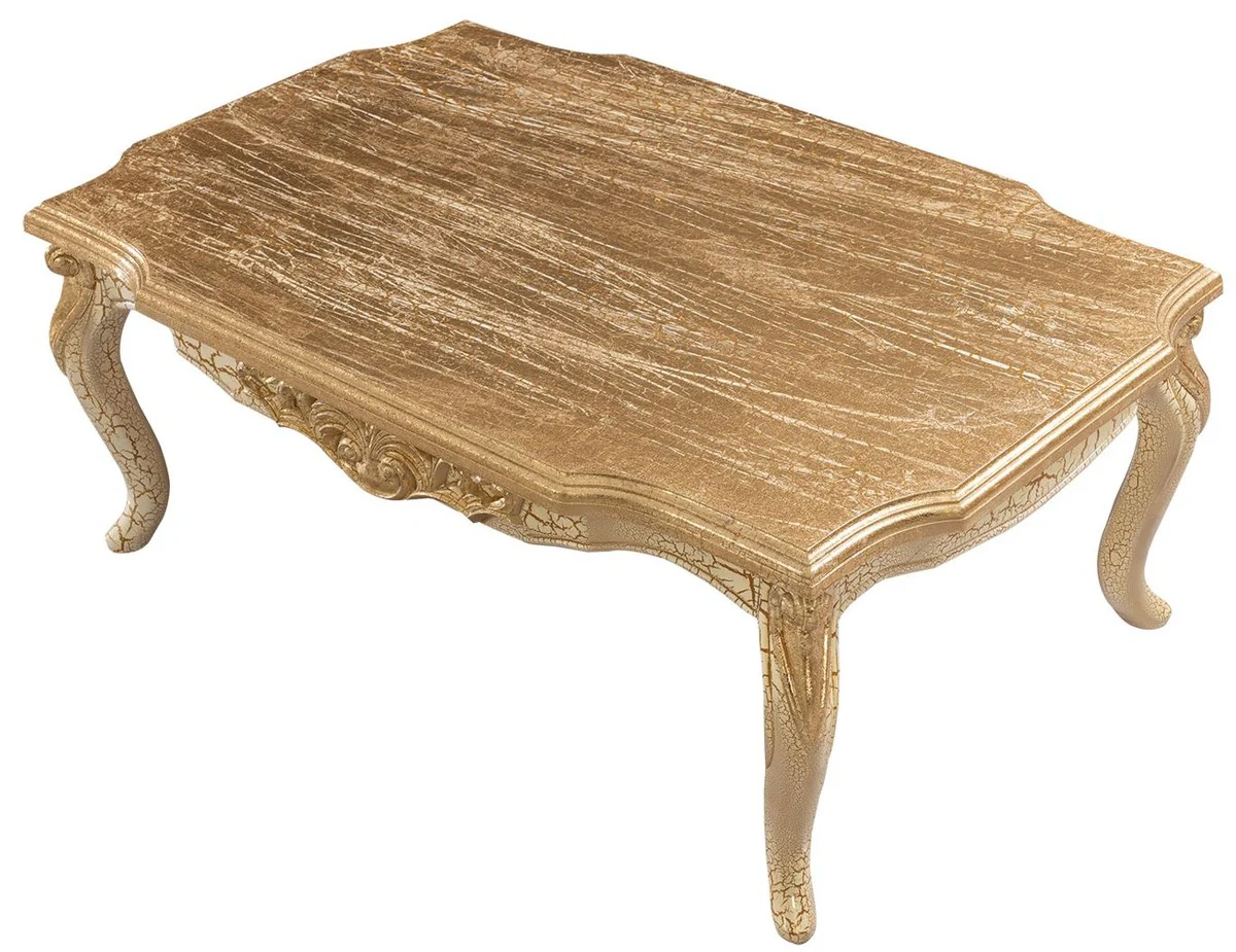 Casa Padrino mesa de centro barroco de lujo oro antiguo / blanco 120 cm - Muebles de sal¨®n de estilo barroco