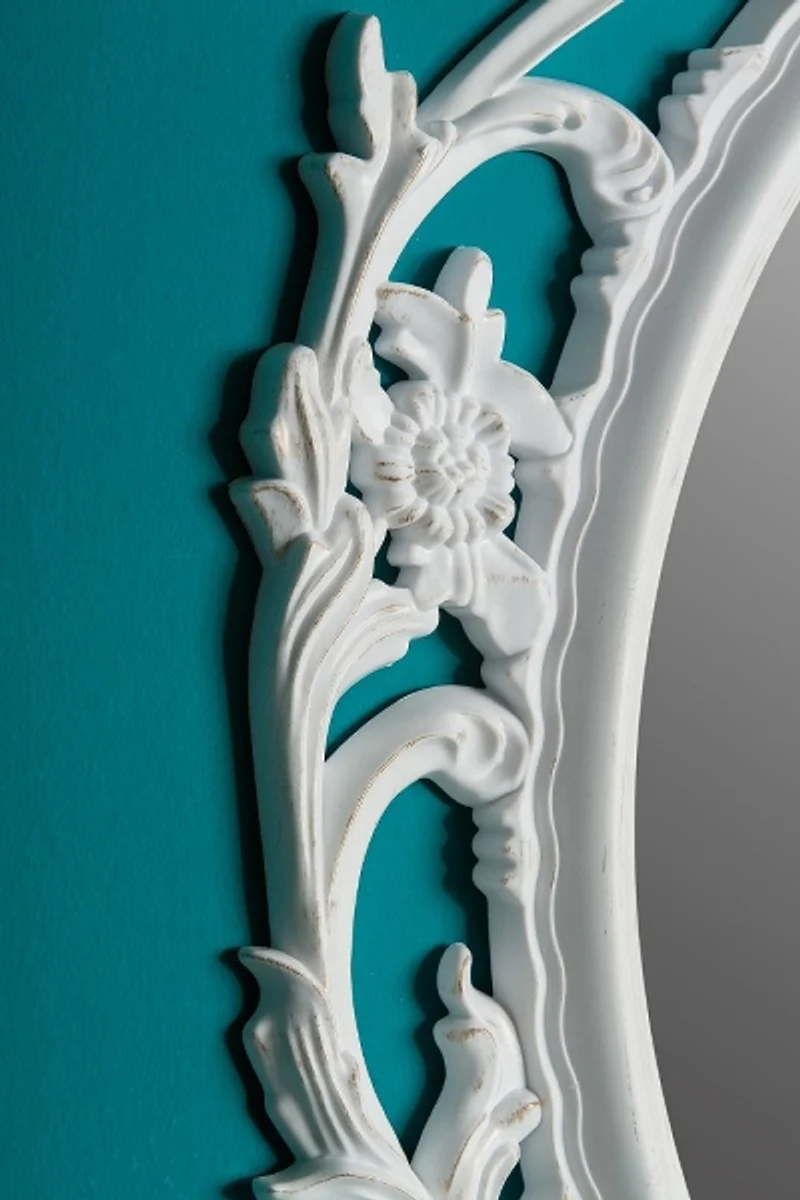 Casa Padrino Espejo de Pared Barroco Blanco / Oro 58 x A. 84 cm - Espejo de Estilo Barroco