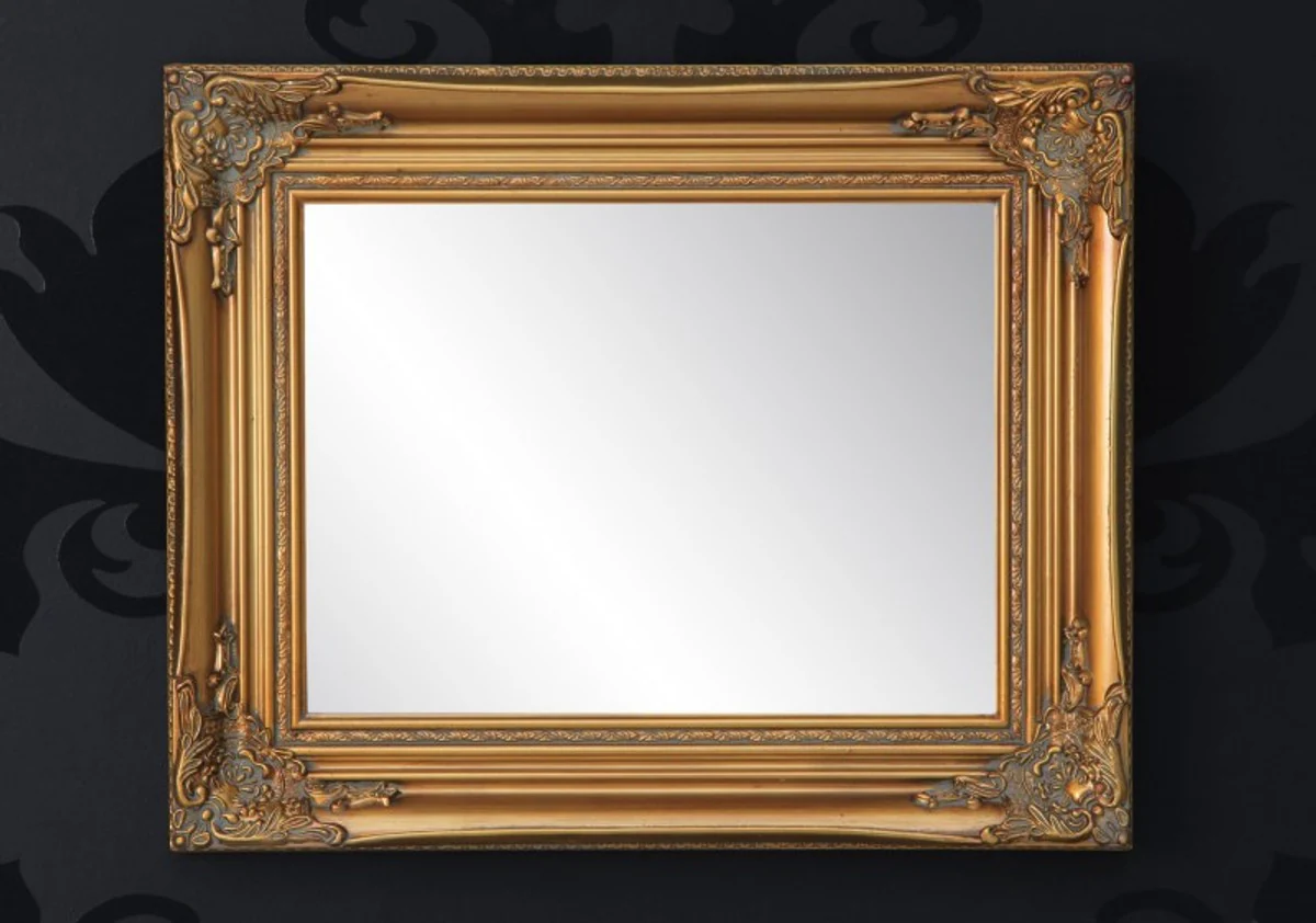 Handmade Baroque wall mirror antique gold, height 55 cm, width 45 cm, depth 4 cm - Noble & Sumptuously