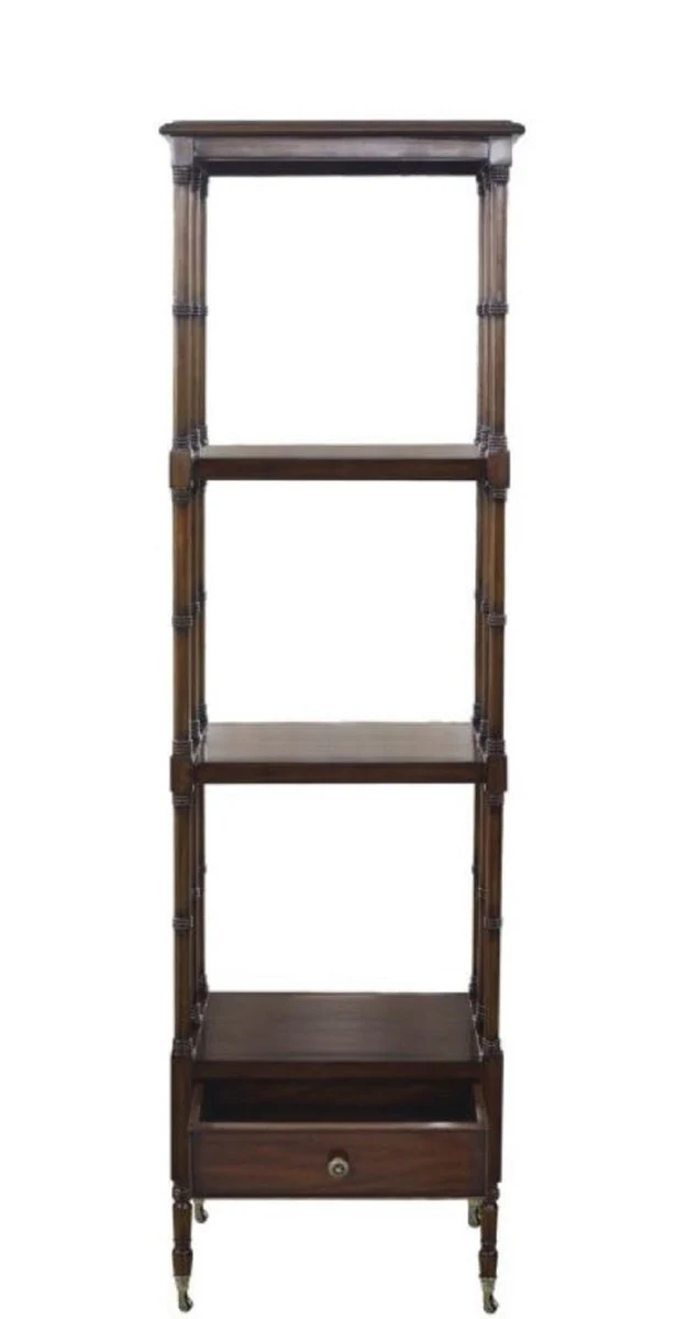 Casa Padrino mueble de la sala de estar / armario de estanter¨ªa con caj¨®n de lujo marr¨®n oscuro 44 x 36 x H. 163 cm - Muebles de Sala de Estar de Lujo