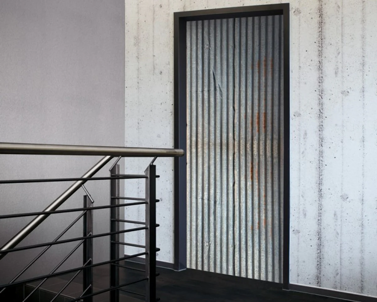 Door 2.0 XXL Wallpaper for doors 20016 Wellblech Corrugated - self-adhesive eye-catcher for your home - door sticker wallpaper photo wallpaper photo door 2.0 XXL Wallpaper Mural