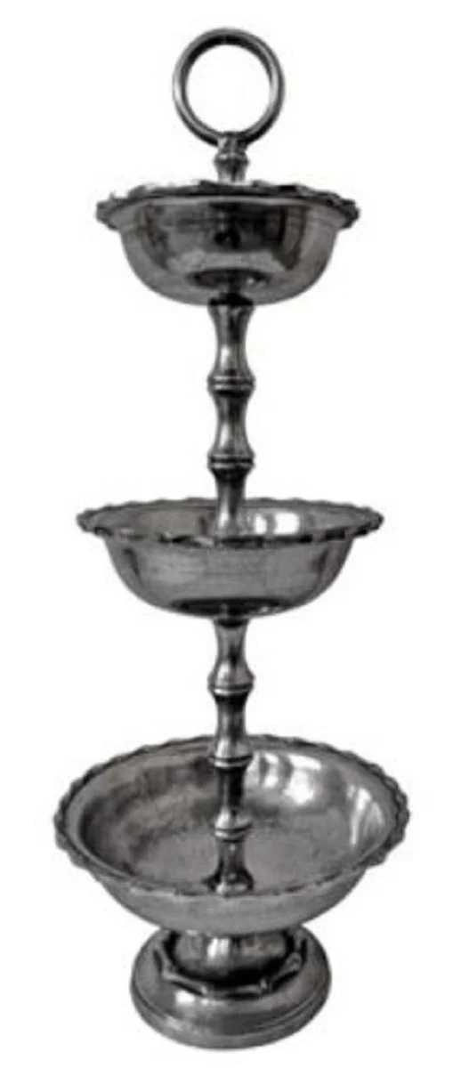 Casa Padrino etagere de lujo de 3 niveles plata ? 38 x H. 105 cm - Accesorios para Hoteles y Restaurantes