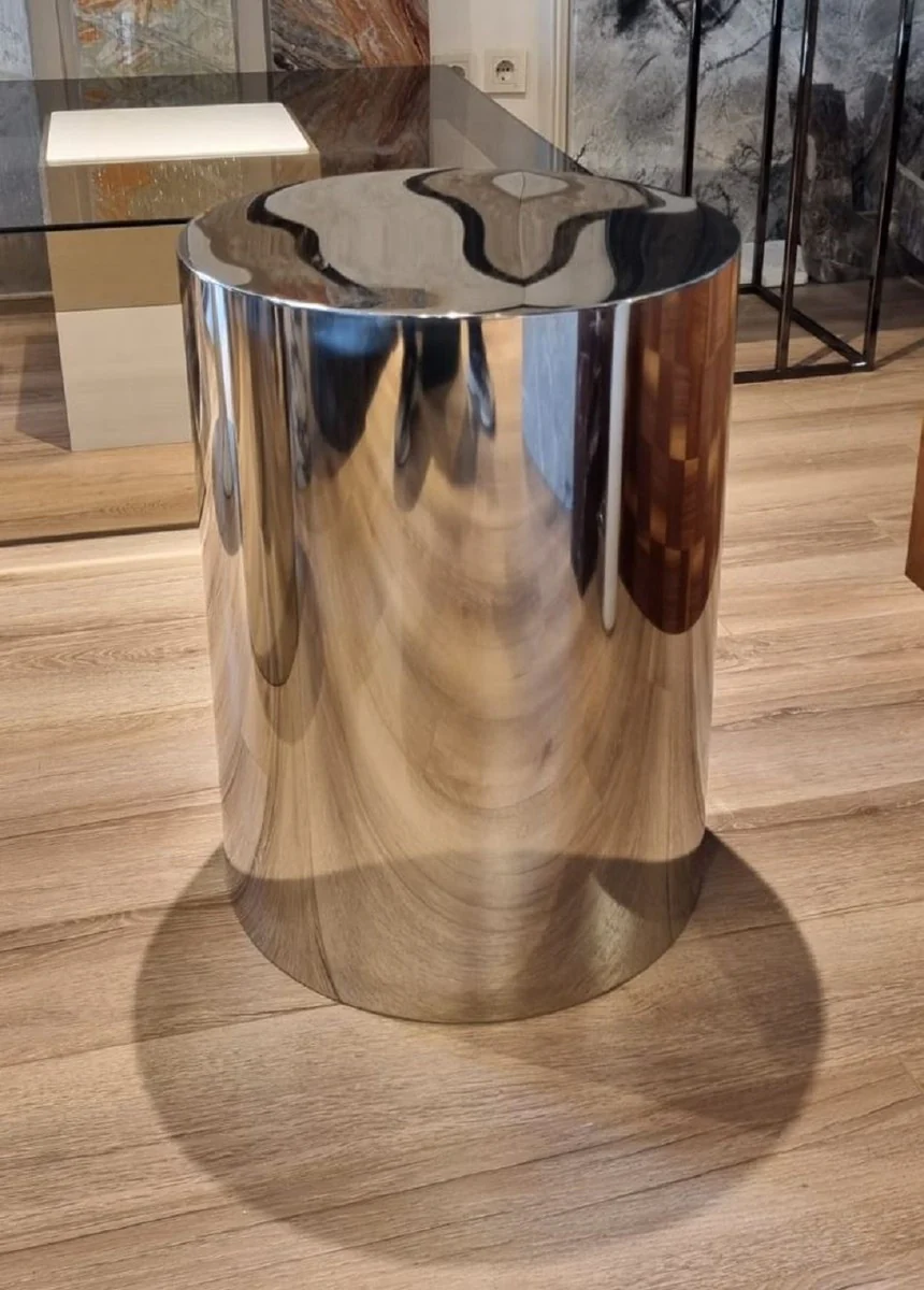 Casa Padrino conjunto de mesa auxiliar de metal de lujo plata - Muebles de sala de estar de lujo