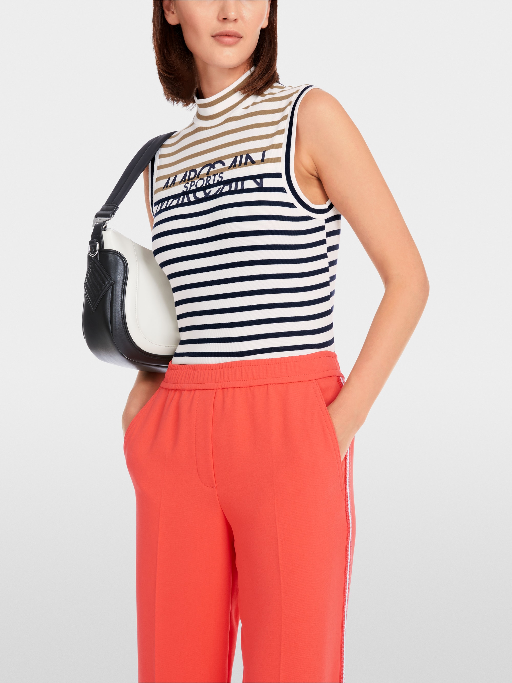 Marc-Cain Sleeveless top with stand-up collar