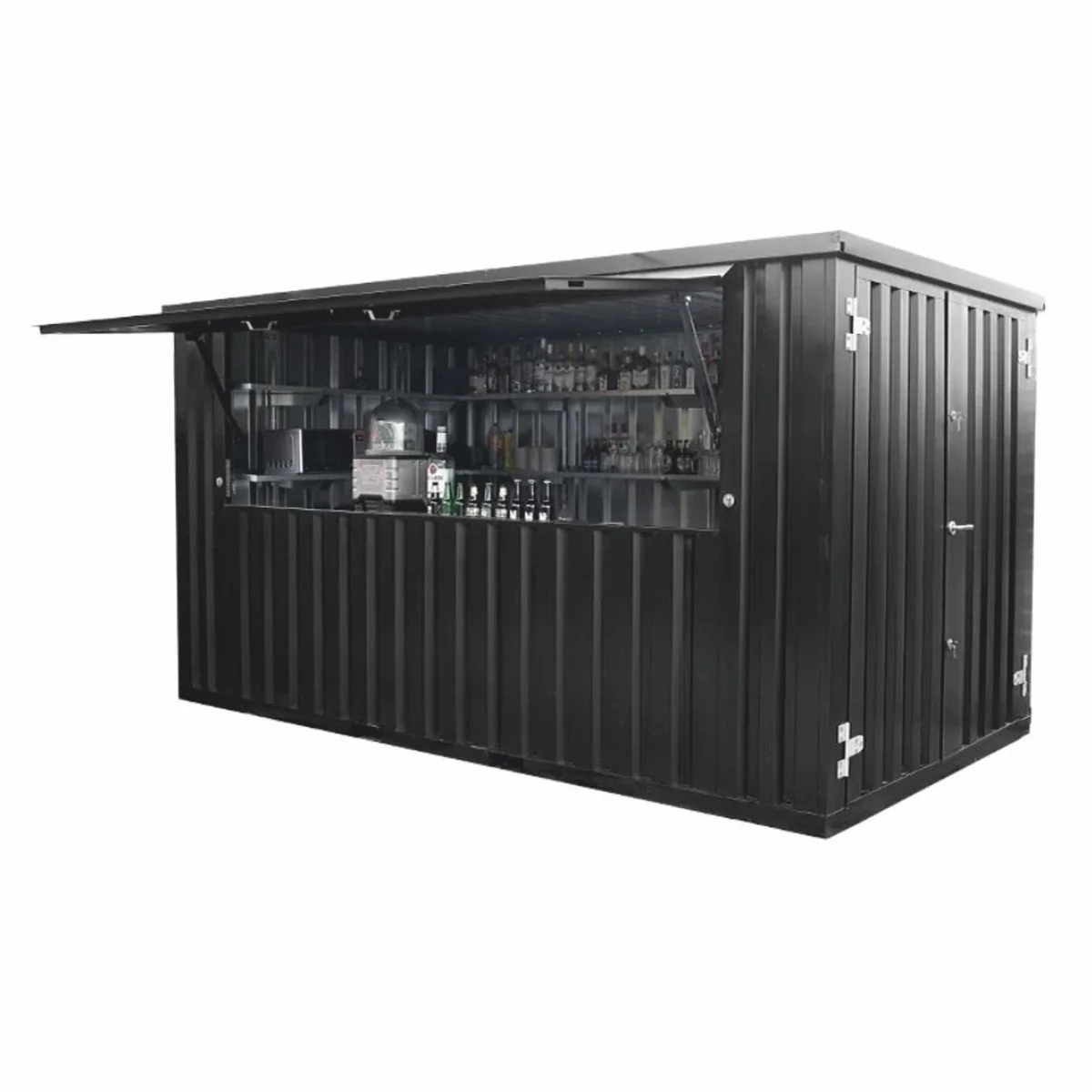 Casa Padrino contenedor de barra / contenedor de aperitivos de acero negro 388,2 cm