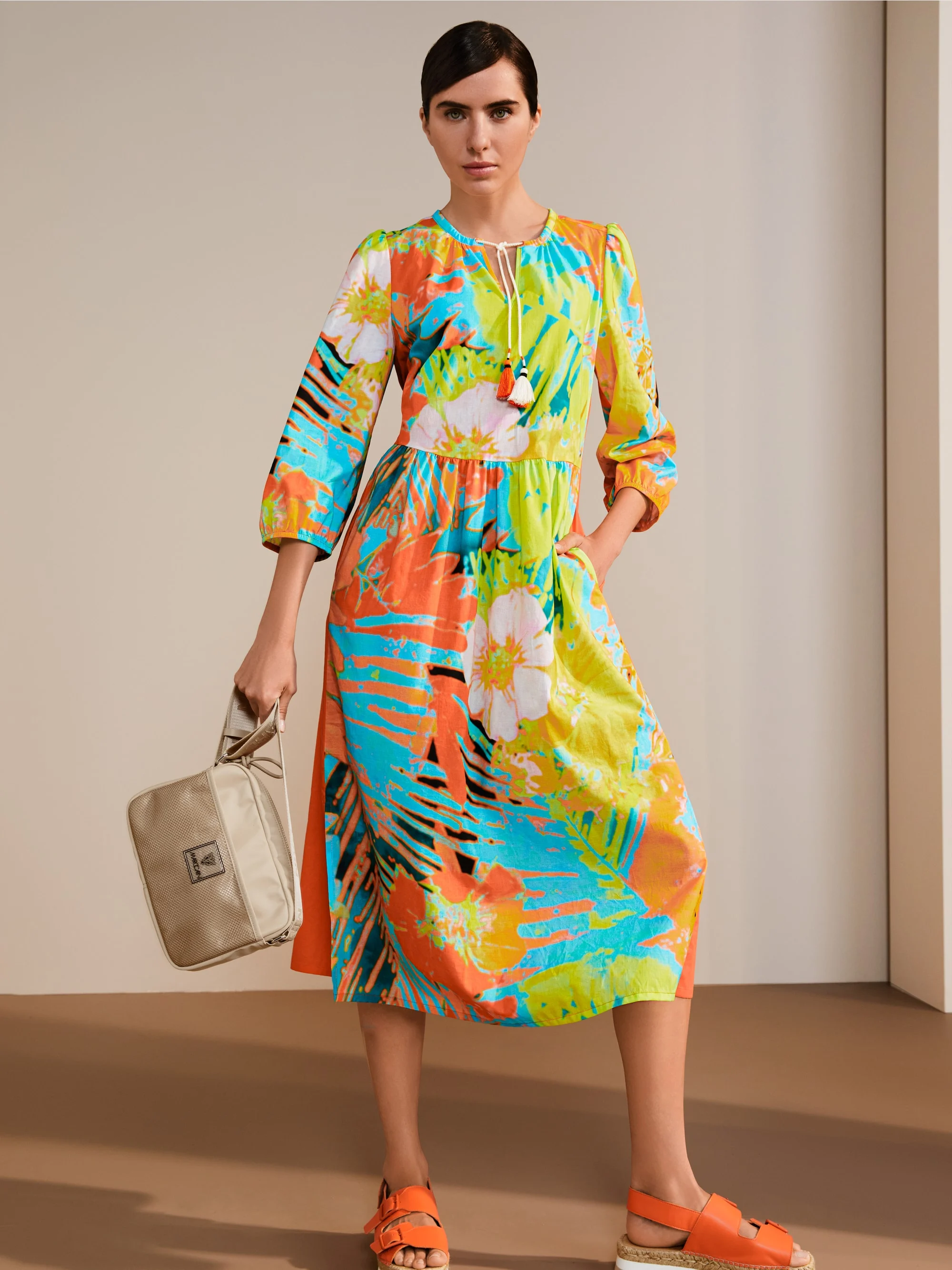 Marc-Cain Rethink Together dress in Hawaiian print