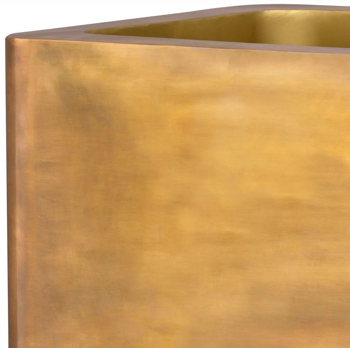 Casa Padrino maceta de lujo latón vintage / negro 70 x 70 x A. 100 cm - Maceta de acero inoxidable - Decoración de salón - Decoración de oficina - Accesorios decorativos - Calidad de lujo