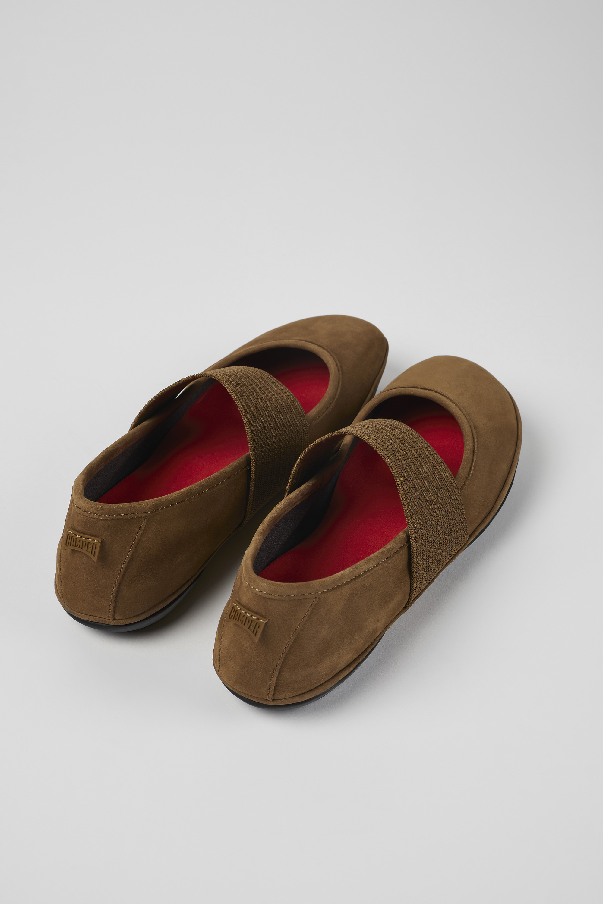 Right - Brown nubuck ballerinas for women