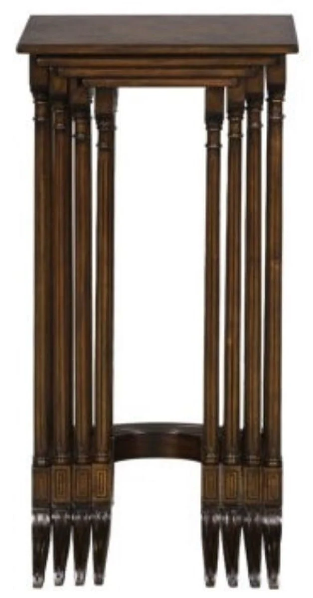 Casa Padrino mesa auxiliar de lujo marr¨®n / marr¨®n oscuro 37 x 34 x H. 73 cm - Mesa Extensible de Caoba