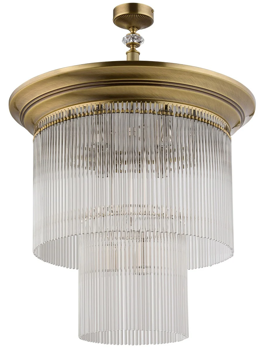 Casa Padrino l¨¢mpara de techo de cristal barroco de lujo lat¨®n con p¨¢tina ? 60 x A. 82 cm