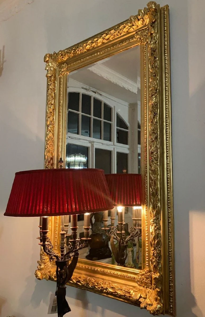 Casa Padrino espejo barroco oro - Espejo de pared rectangular decoraciones elegantes - Espejo de guardarropa barroco - Espejo de pared estilo barroco - Muebles de estilo barroco - Muebles barrocos