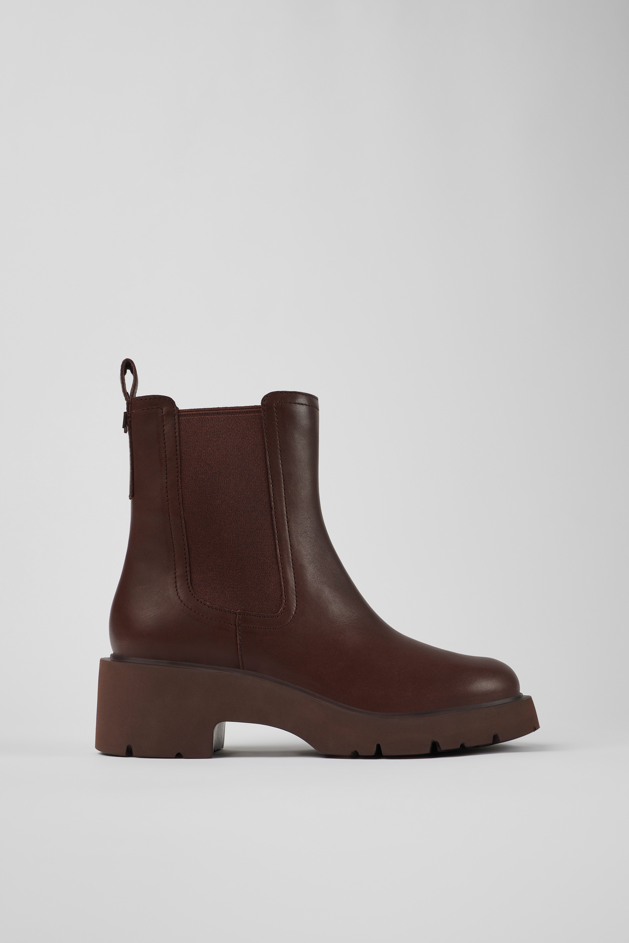 Milah - Burgundy leather Chelsea boots for women