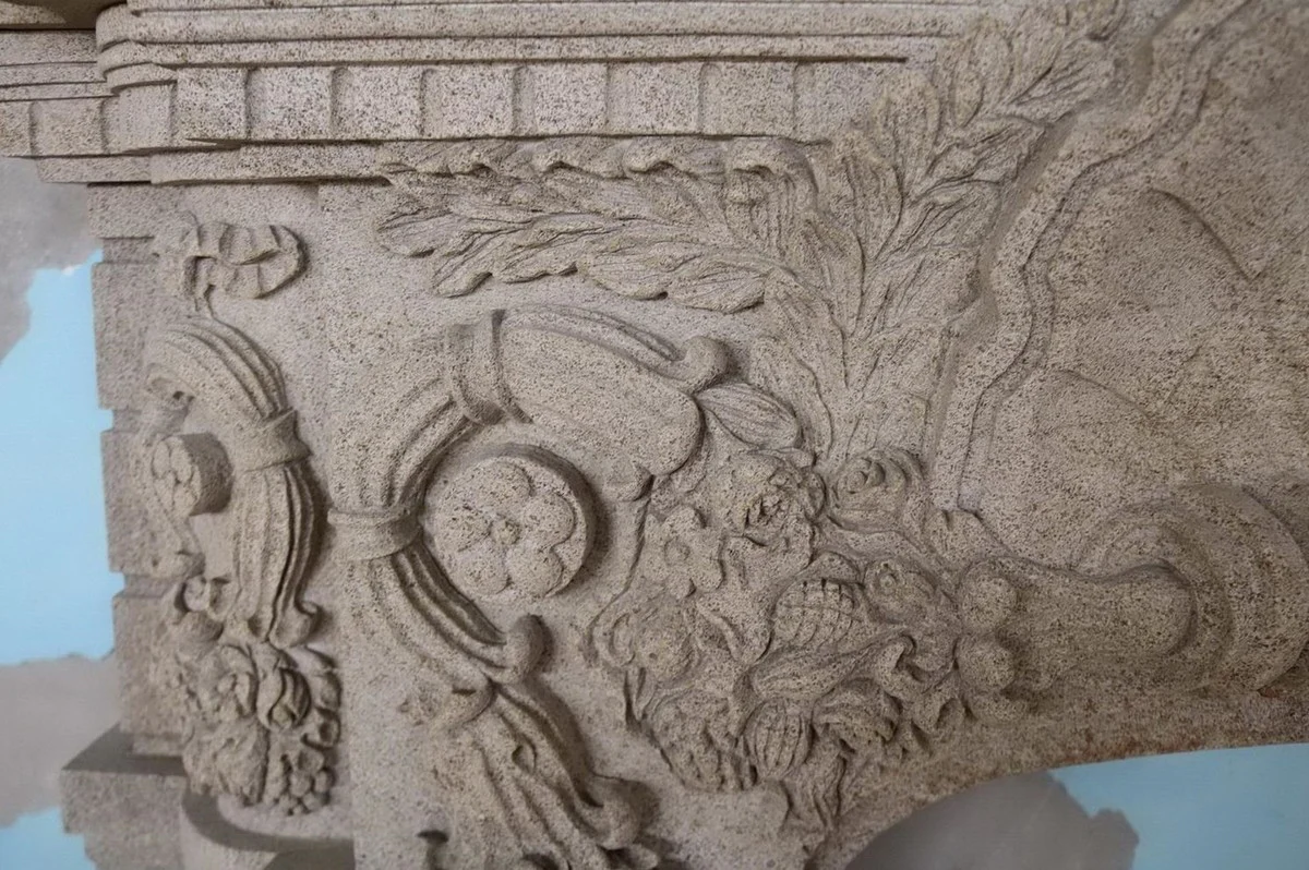 Casa Padrino marco de chimenea barroco de lujo de piedra arenisca gris 207 x A. 151 cm