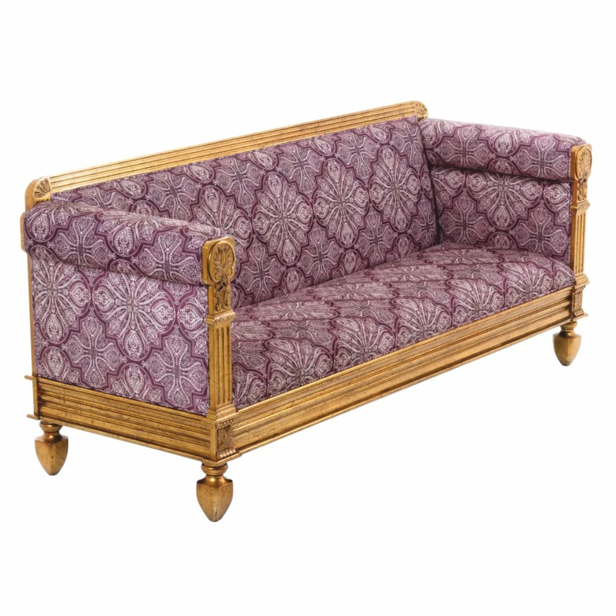 Casa Padrino sof¨¢ barroco de lujo p¨²rpura / oro antiguo 231 cm - Muebles de sal¨®n barrocos