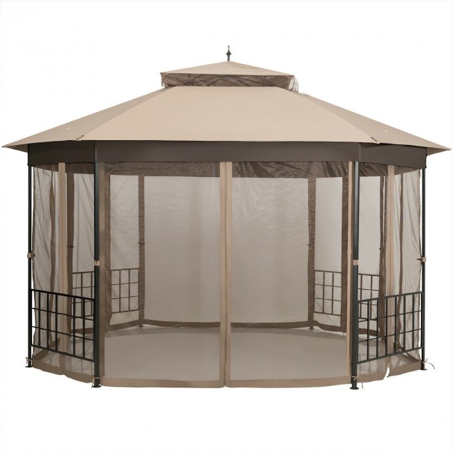 10��x 12�� Octagonal Patio Gazebo with Mosquito Net