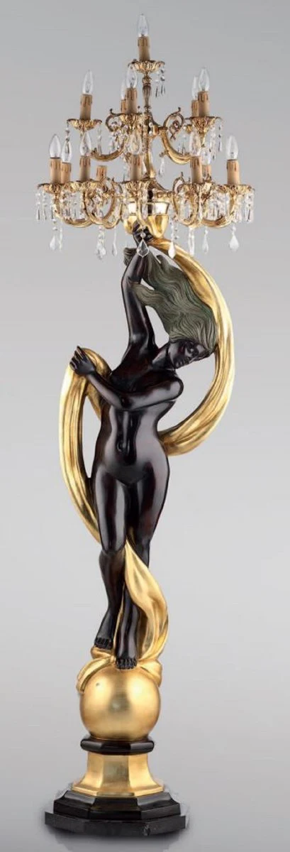Casa Padrino lámpara de pie barroco de lujo venus multicolor / oro A. 185 cm - Muebles de hotel - Muebles de castillo - Muebles de lujo en estilo barroco - Calidad de Lujo - Hecho en Italia