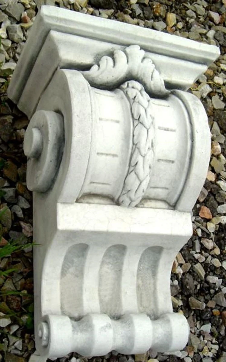 Casa Padrino adorno de pared barroco blanco 28 x A. 43 cm - Magnífico adorno de decoración de pared en estilo barroco - Accesorios de decoración de terrazas y jardines barrocos