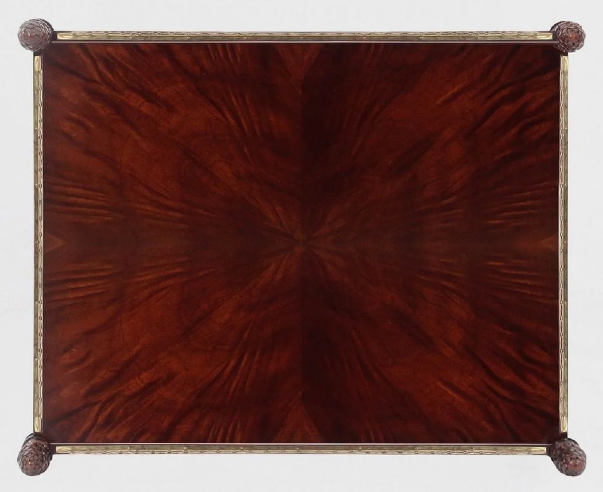 Casa Padrino mesa auxiliar Art Nouveau de lujo marr¨®n / oro / lat¨®n 69 x 57 x A. 71 cm - Mesa de caoba noble - Muebles de Sal¨®n - Calidad de Lujo