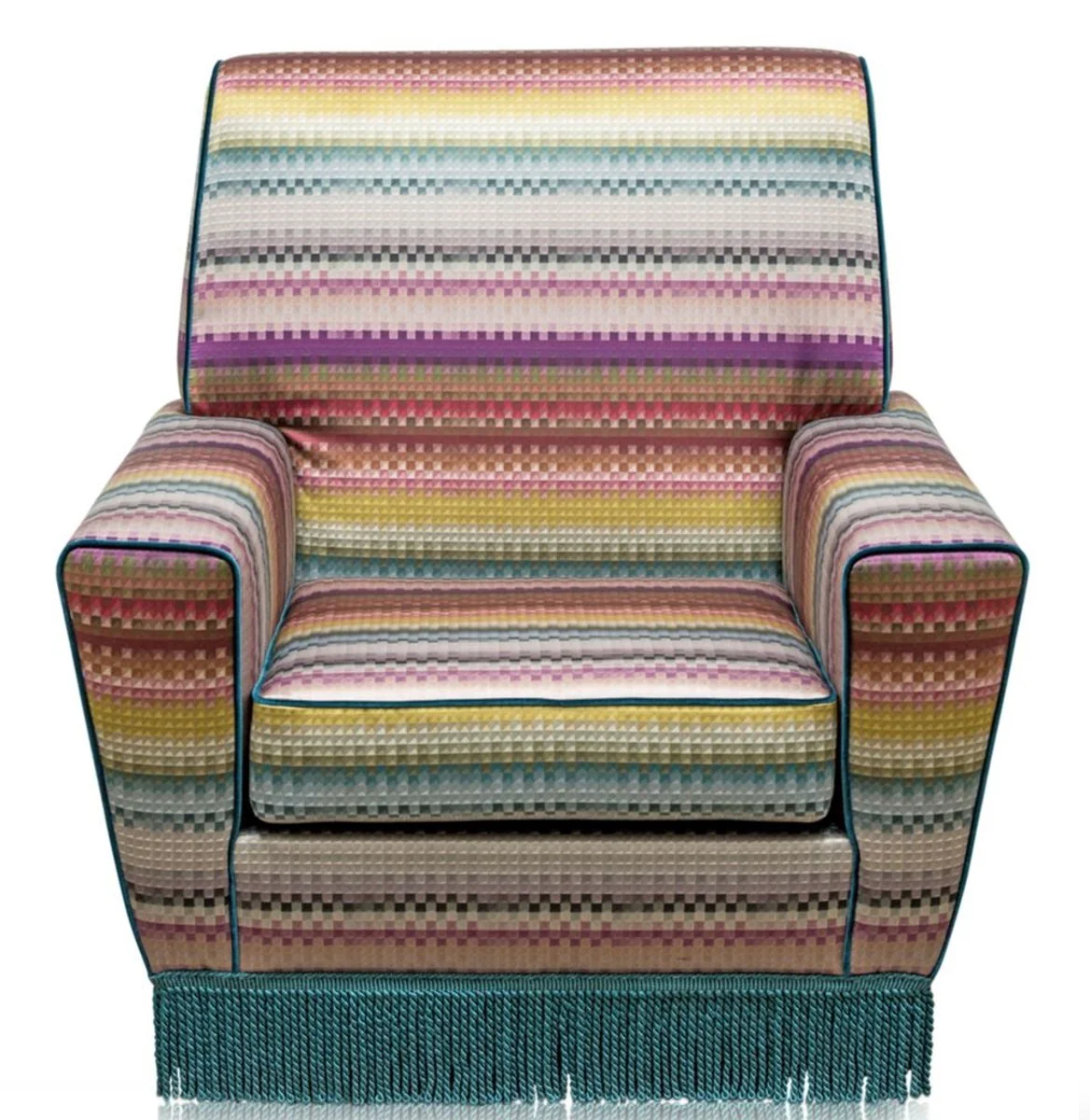 Casa Padrino sillón de lujo multicolor 80 x 85 x H. 80 cm - Muebles de Salón