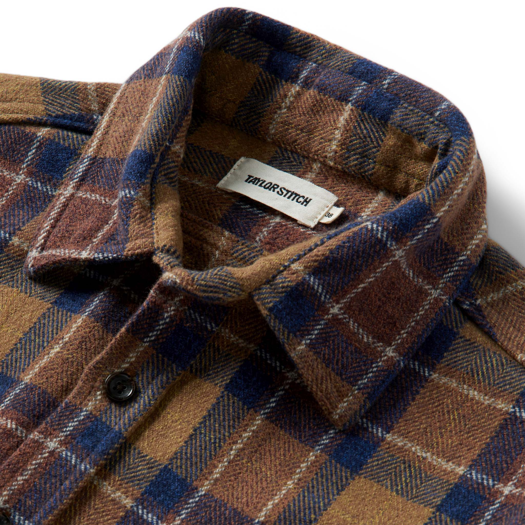 The Utility Shirt in Caramel Jaspe Herringbone Plaid