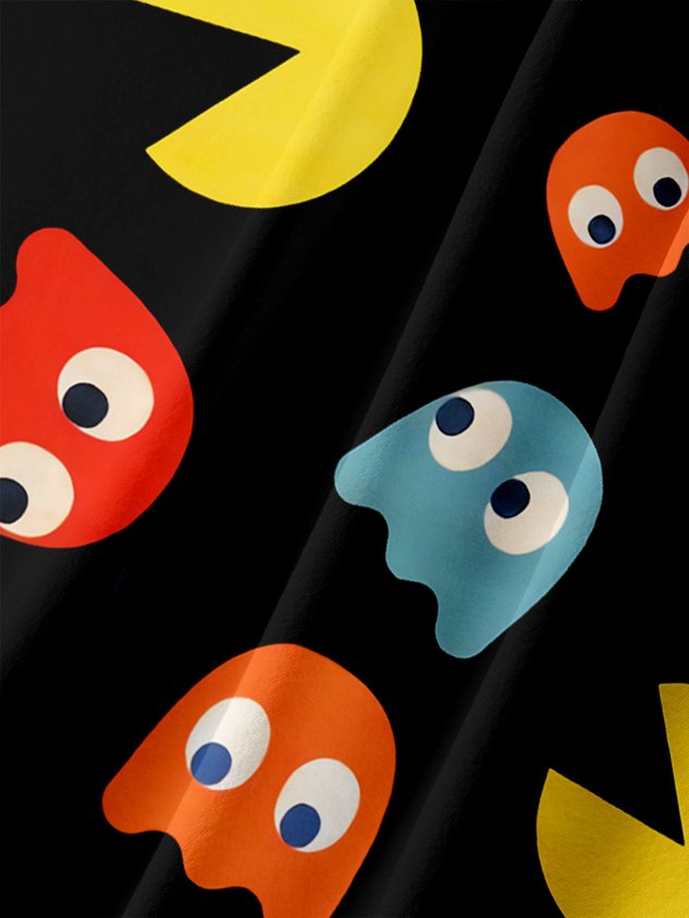 Cartoon Pattern Chest Pocket Short Sleeve Casual Shirt