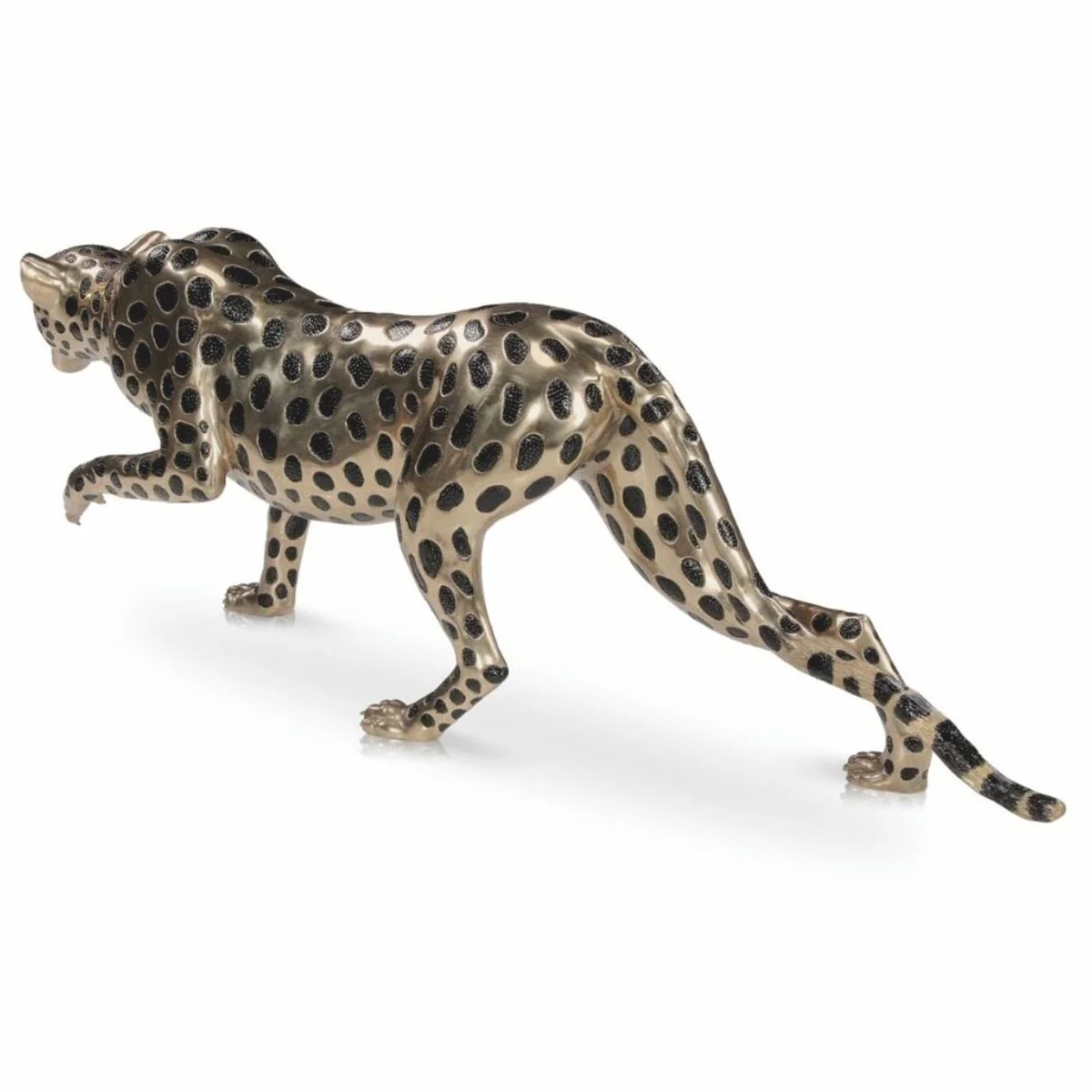 Casa Padrino escultura decorativa de bronce de lujo guepardo oro / negro 148 cm - Figura de bronce