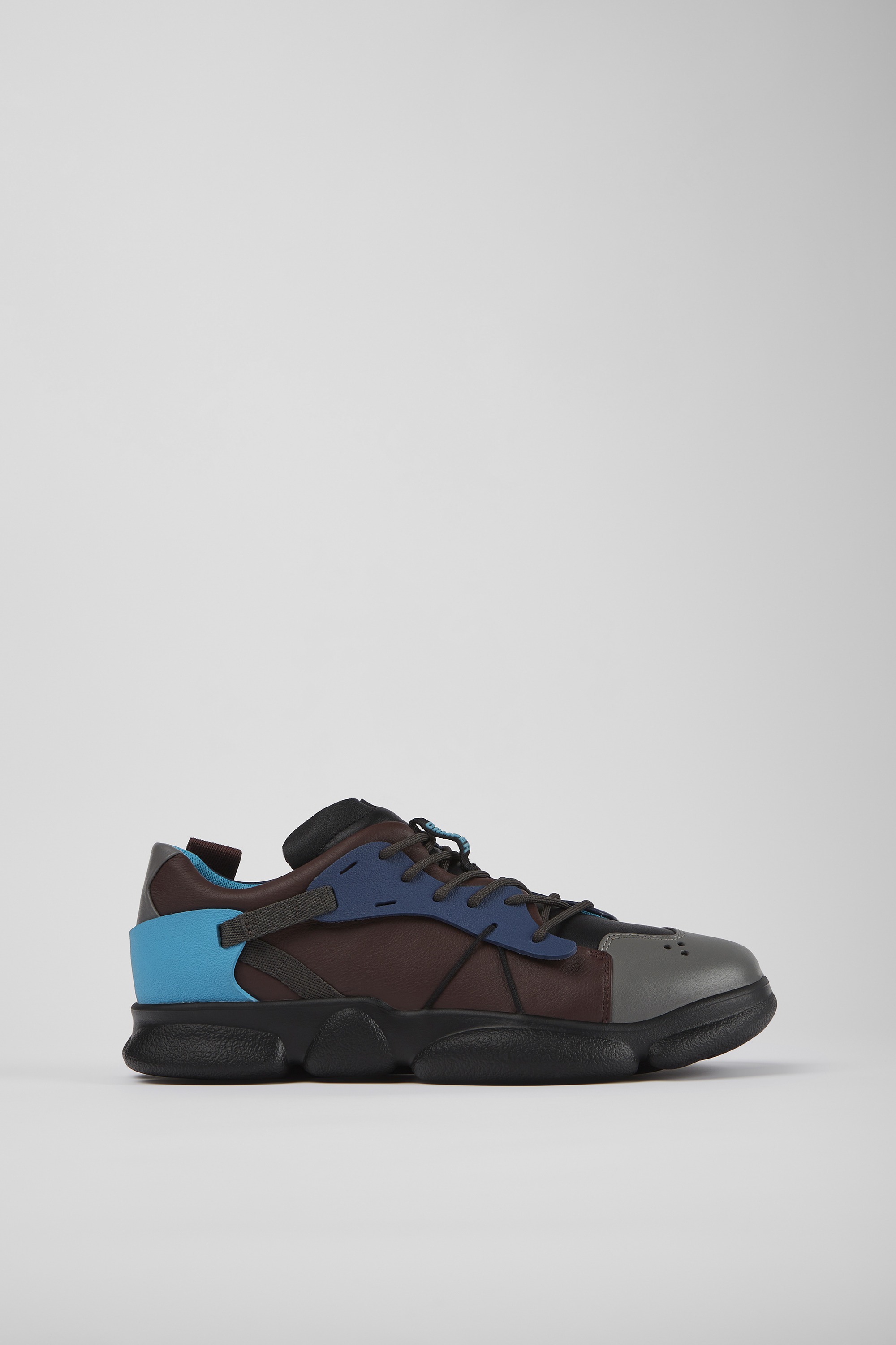 Twins - Multicolored leather and textile sneakers for men