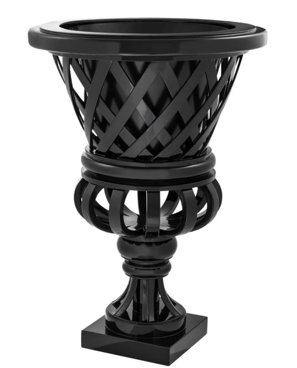 Casa Padrino de caoba Diseñador pote negro piano - maceta de flores de lujo con la base