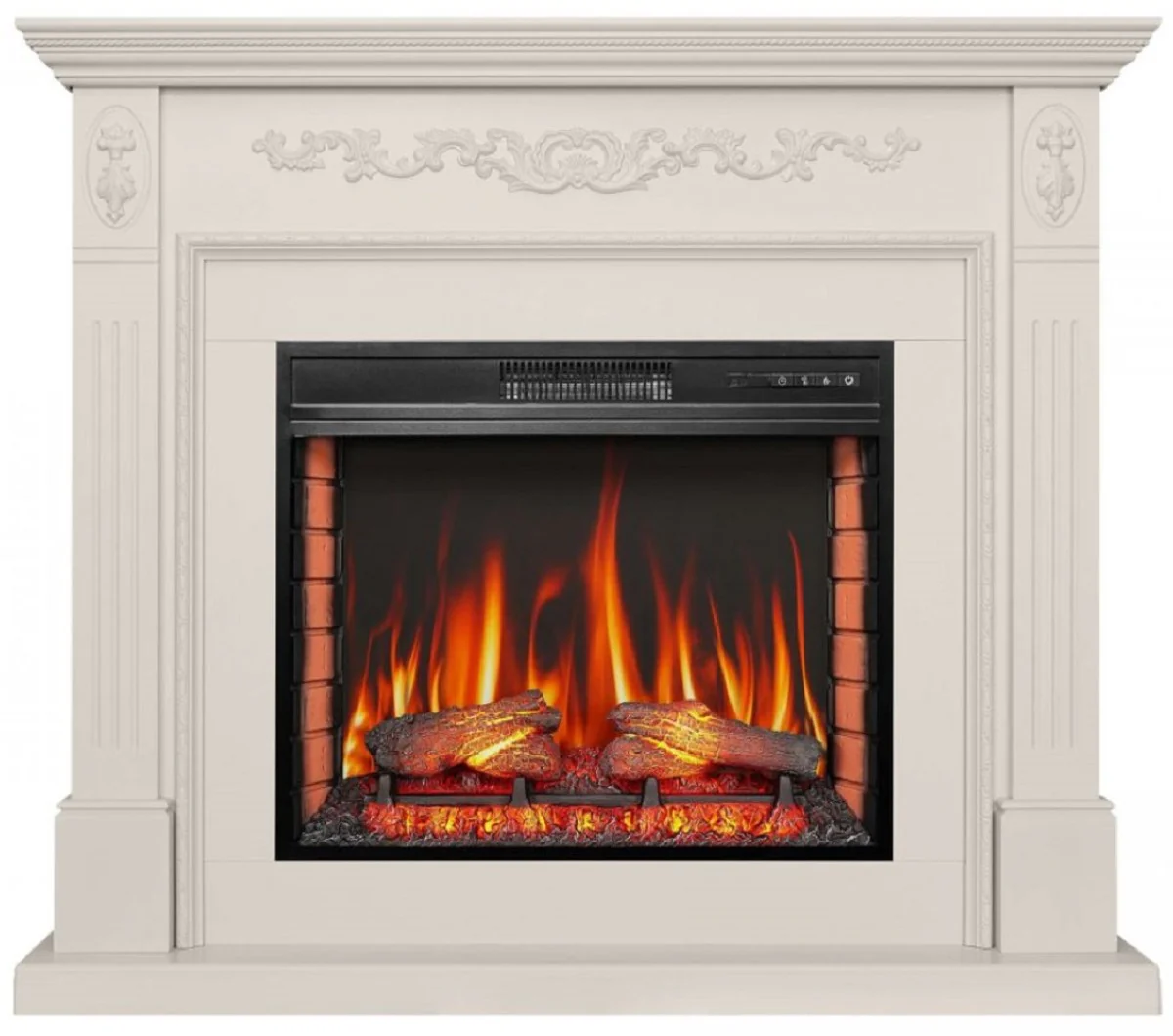 Casa Padrino chimenea el¨¦ctrica LED barroco blanco 128 x 38 x A. 110,5 cm