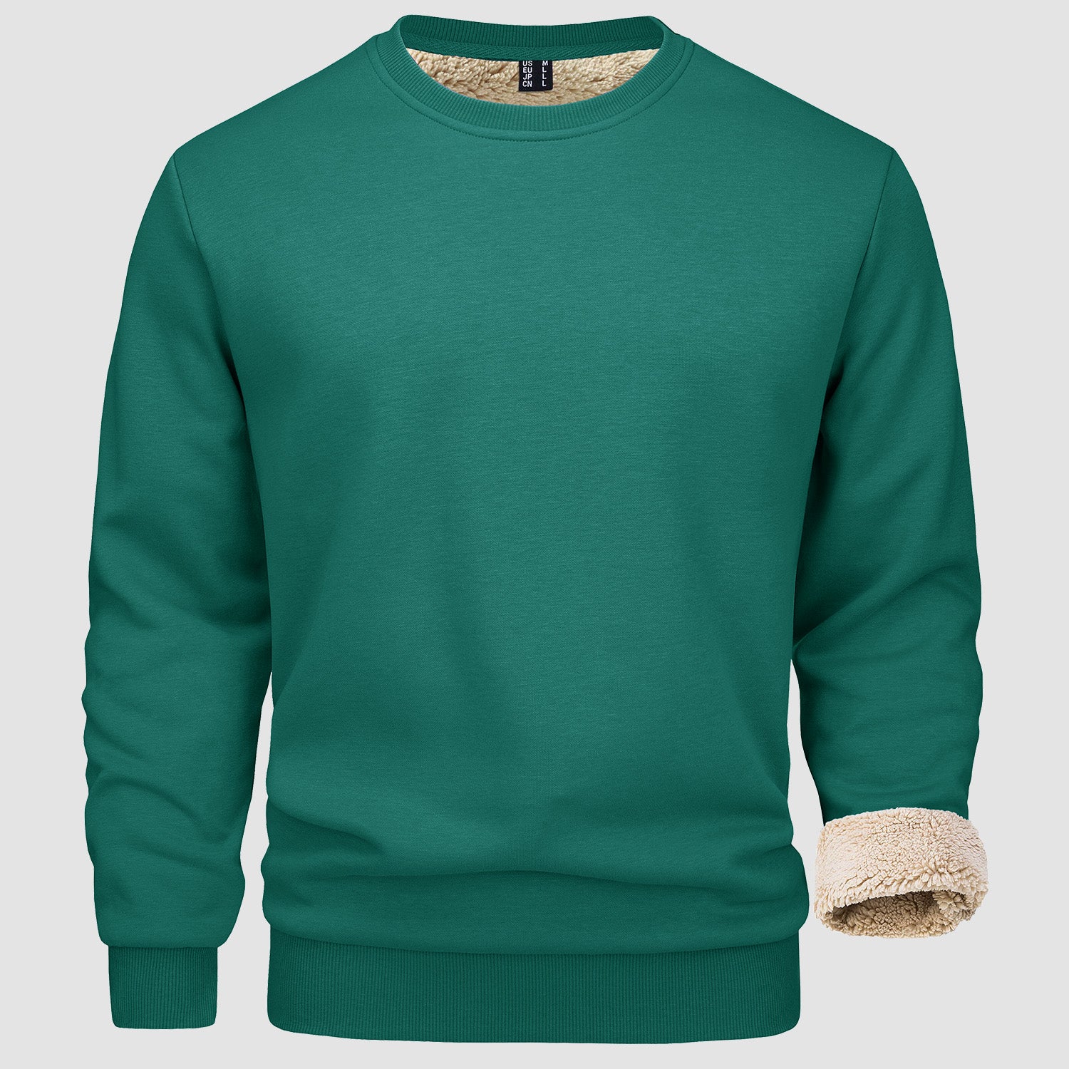 Men's Fleece Lined Sweatshirts Pullover Basic Tops Warm Crewneck Winter Sweater Underwear