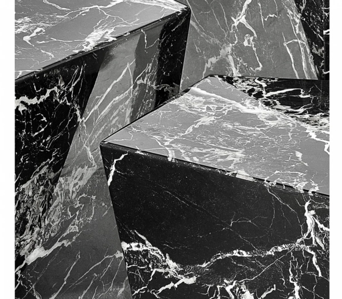 Casa Padrino Art Deco luxury coffee table faux marble set of 3 - living room coffee table - Luxury Table