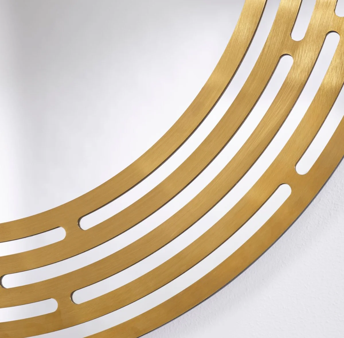 Casa Padrino espejo de lujo lat¨®n ? 100 cm - Espejo de Pared Redondo con Marco de Metal - Colecci¨®n de Lujo