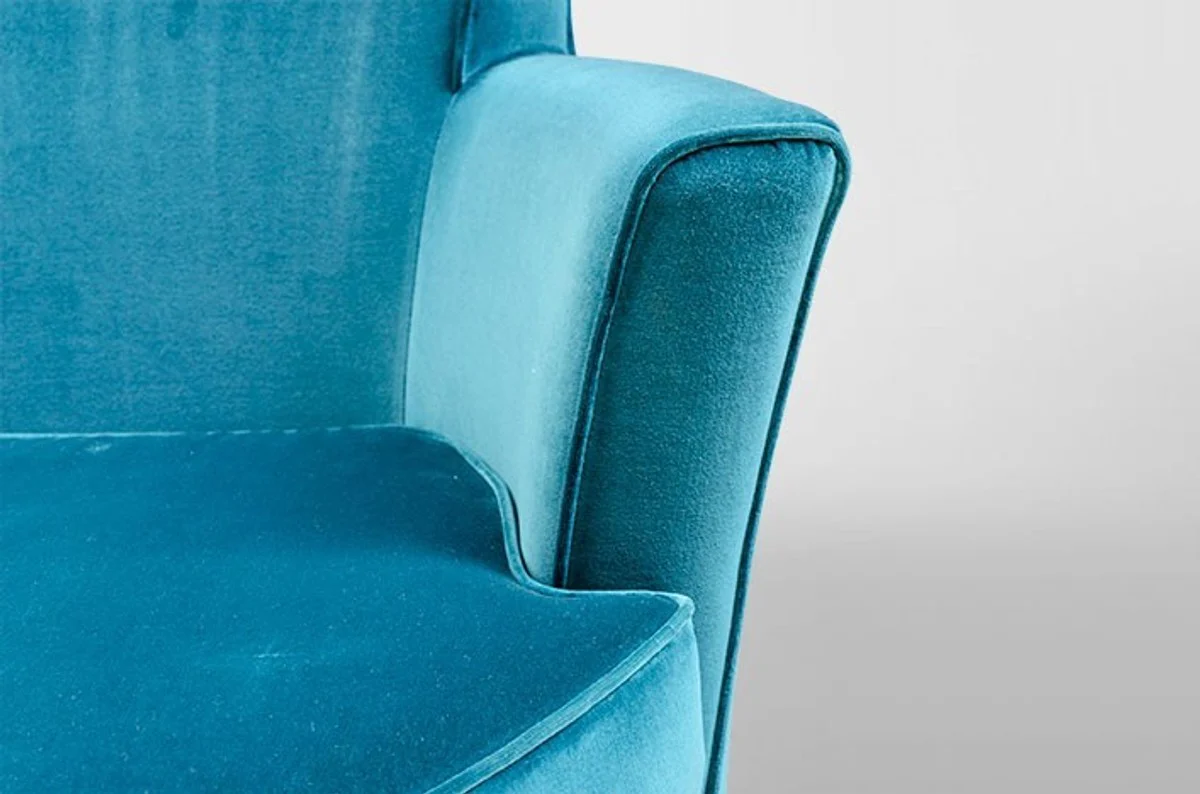 Casa Padrino luxury Art Deco Lounge Chair Blue - Luxury Collection - Art Nouveau - Belle Epoque